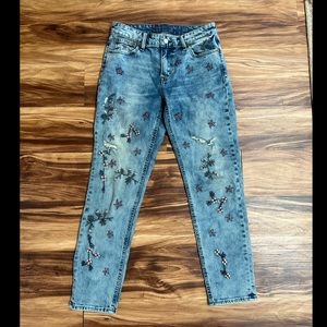 Lucky Brand Flower Embroidered Jeans